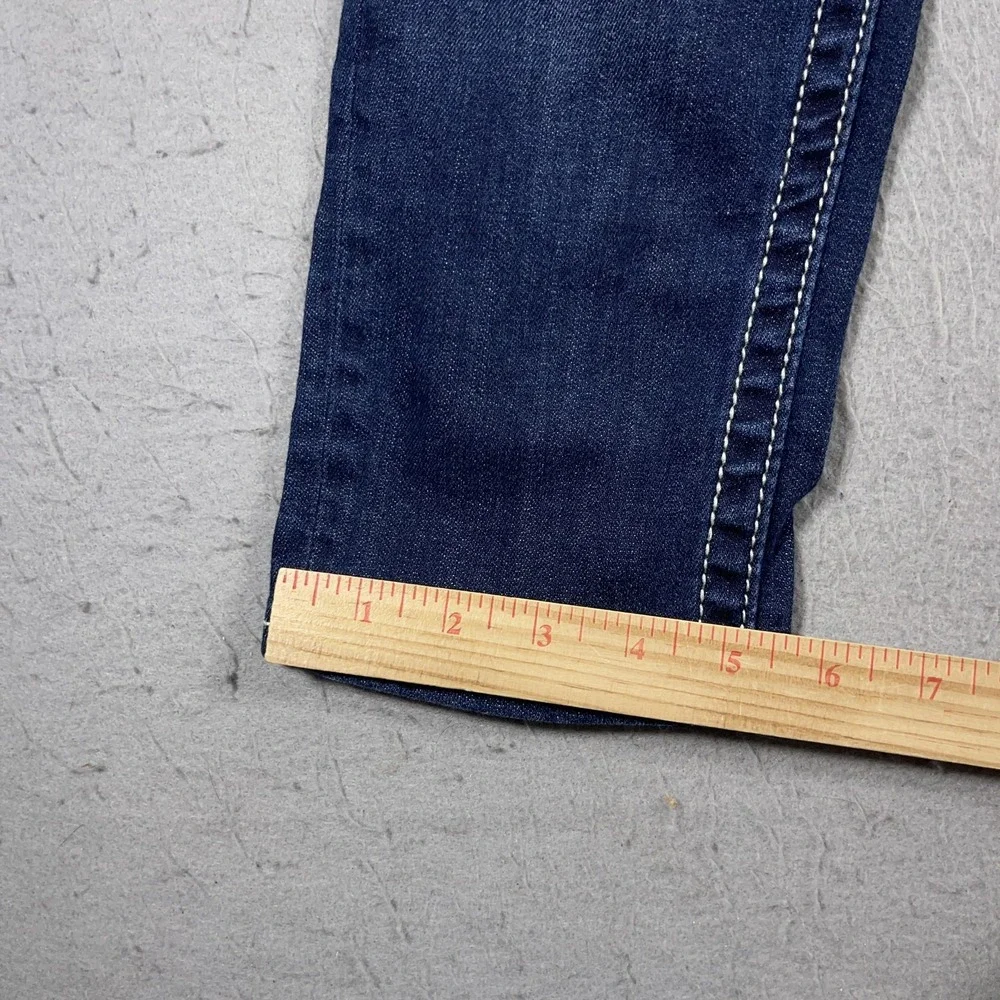 Vigoss Jeans Womens Size 2‎ Capri Blue Heritage Fit Embroidered Pockets Denim